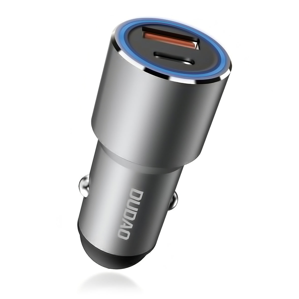 Caricatore Auto USB Dudao R4PQ, 1 X USB - 1 X USB Tipo-C, 22,5 W, Quick Charge - Power Delivery, Grigio