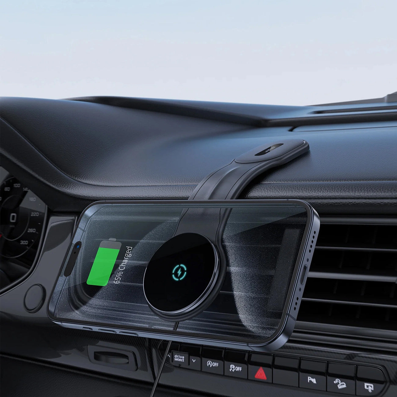 Caricabatterie Auto Wireless Acefast D21, 15W, 1.67A, Nero