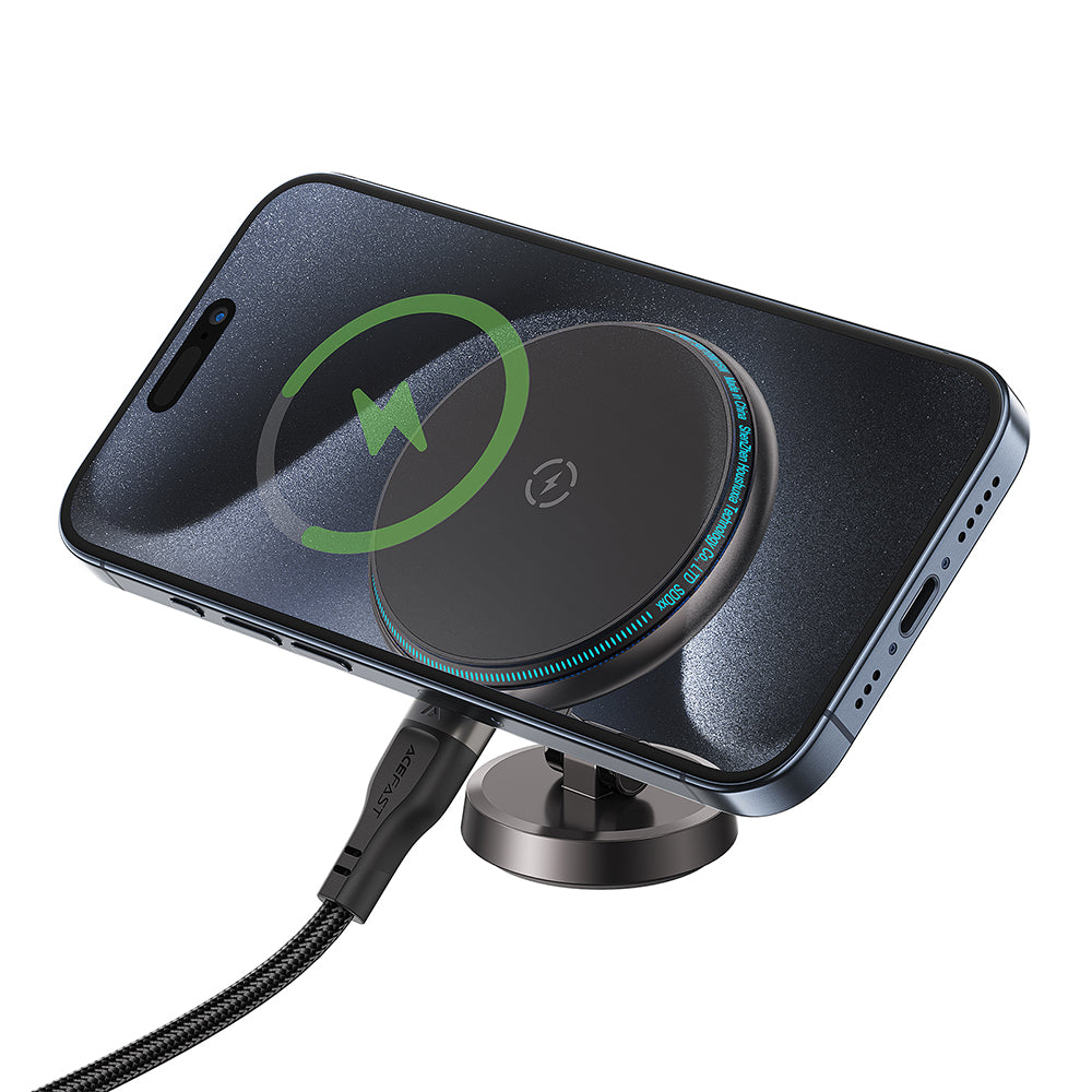 Caricabatterie Auto Wireless Acefast D30, 15W, 1.67A, Nero