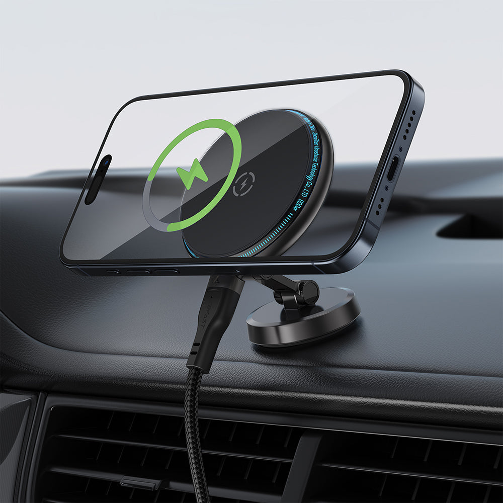 Caricabatterie Auto Wireless Acefast D30, 15W, 1.67A, Nero