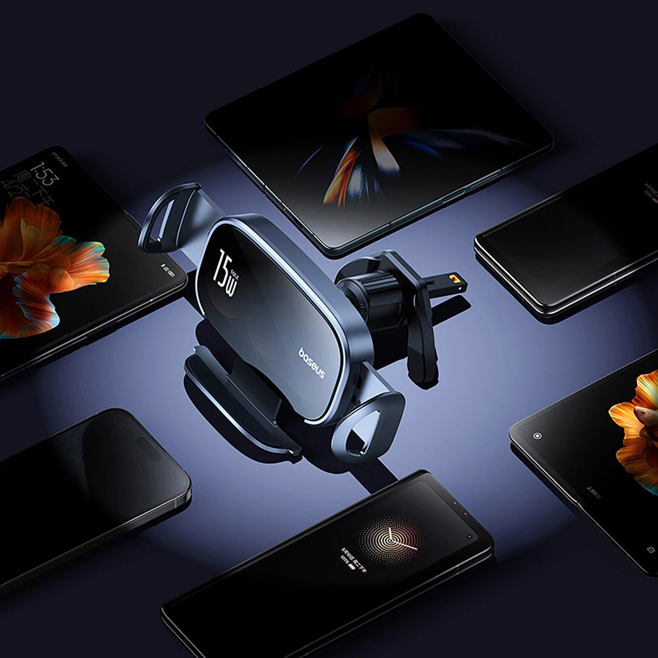 Caricabatterie Auto Wireless Baseus LightChaser, 15W, 1.67A, Nero C40355901111-00