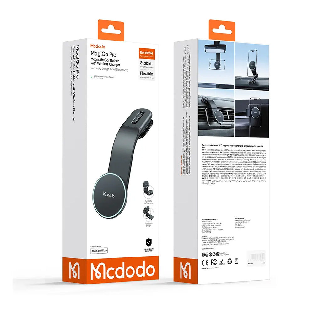 Caricabatterie Auto Wireless McDodo CH-6290, 15W, 1.67A, Nero
