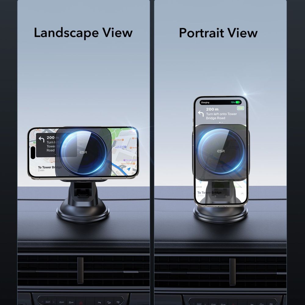 ESR Halolock Dash Wireless Car Charger, 15W, 1.67A, Black