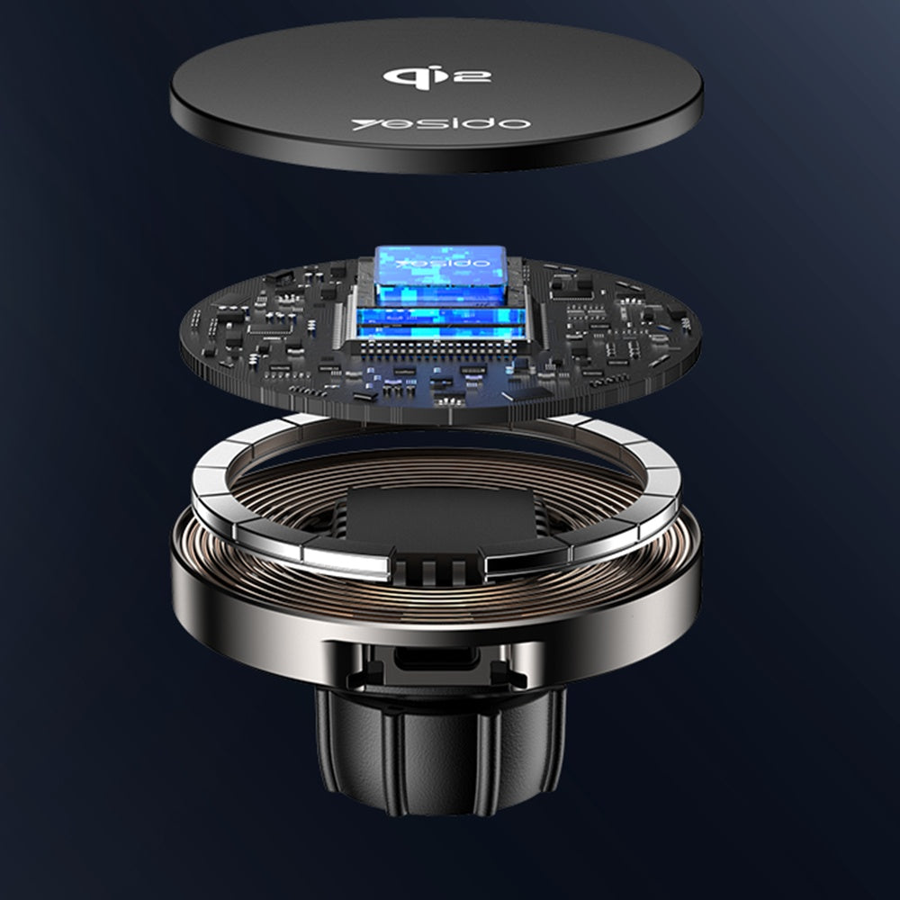 Caricabatterie Auto Wireless Yesido DS30, 15W, 1.67A, Nero