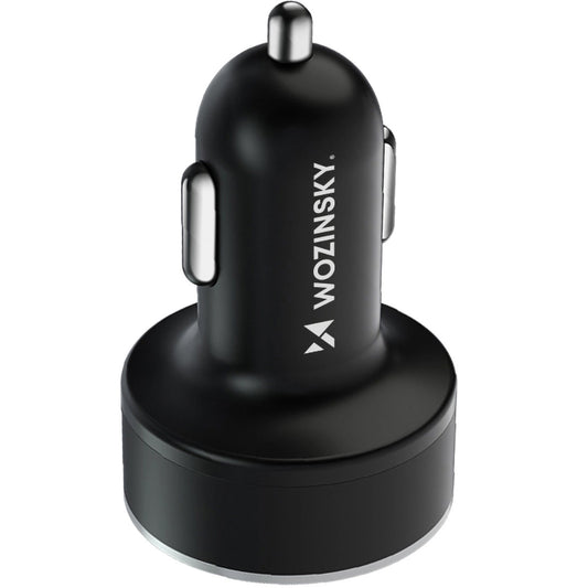 Caricabatterie per auto WZK WDCCB, 50W, 3A, 2 x USB-A - 2 x USB-C, nero