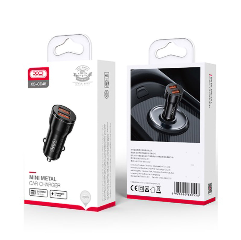 Caricabatterie Auto XO Design CC48, 12W, 2.4A, Nero