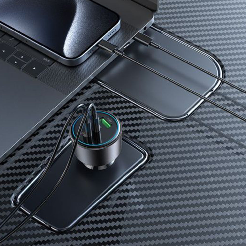 Caricabatterie Auto Yesido Y59, 200W, 5A, 1 x USB-A - 2 x USB-C, Nero