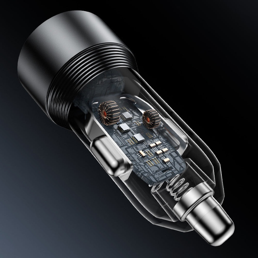 Caricabatterie Auto Yesido Y64, 50W, 3A, 1 x USB-A - 1 x USB-C, Nero