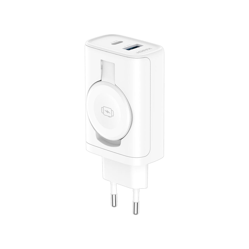 Caricabatterie Rete 3MK Hardy 2in1, 33W, 3A, 1 x USB-A - 1 x USB-C, Bianco