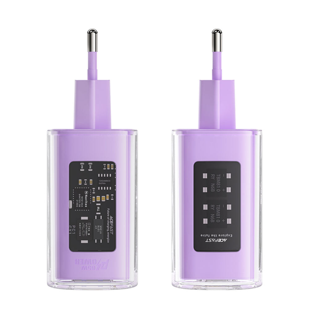 Caricabatterie Retea Acefast A45 Exploration, 65W, 3.25A, 1 x USB-A - 2 x USB-C, Viola
