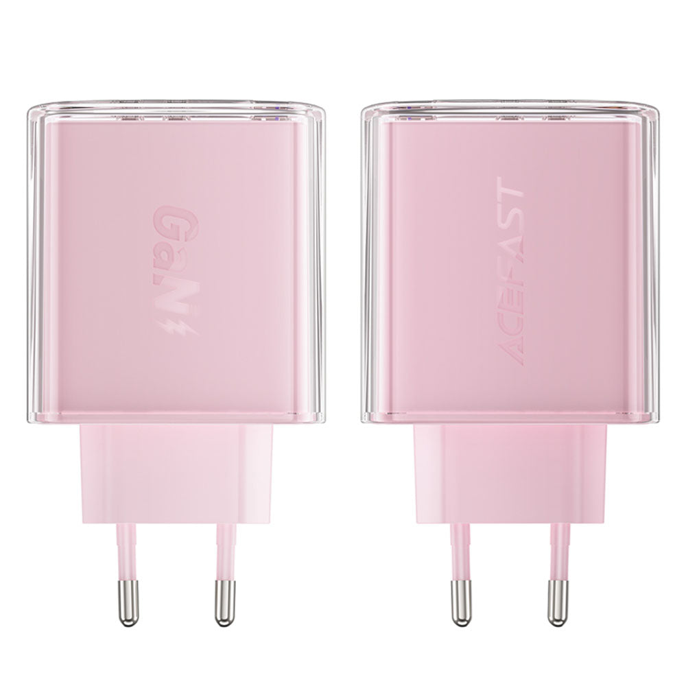 Caricabatterie Retea Acefast A45 Exploration, 65W, 3.25A, 1 x USB-A - 2 x USB-C, Rosa