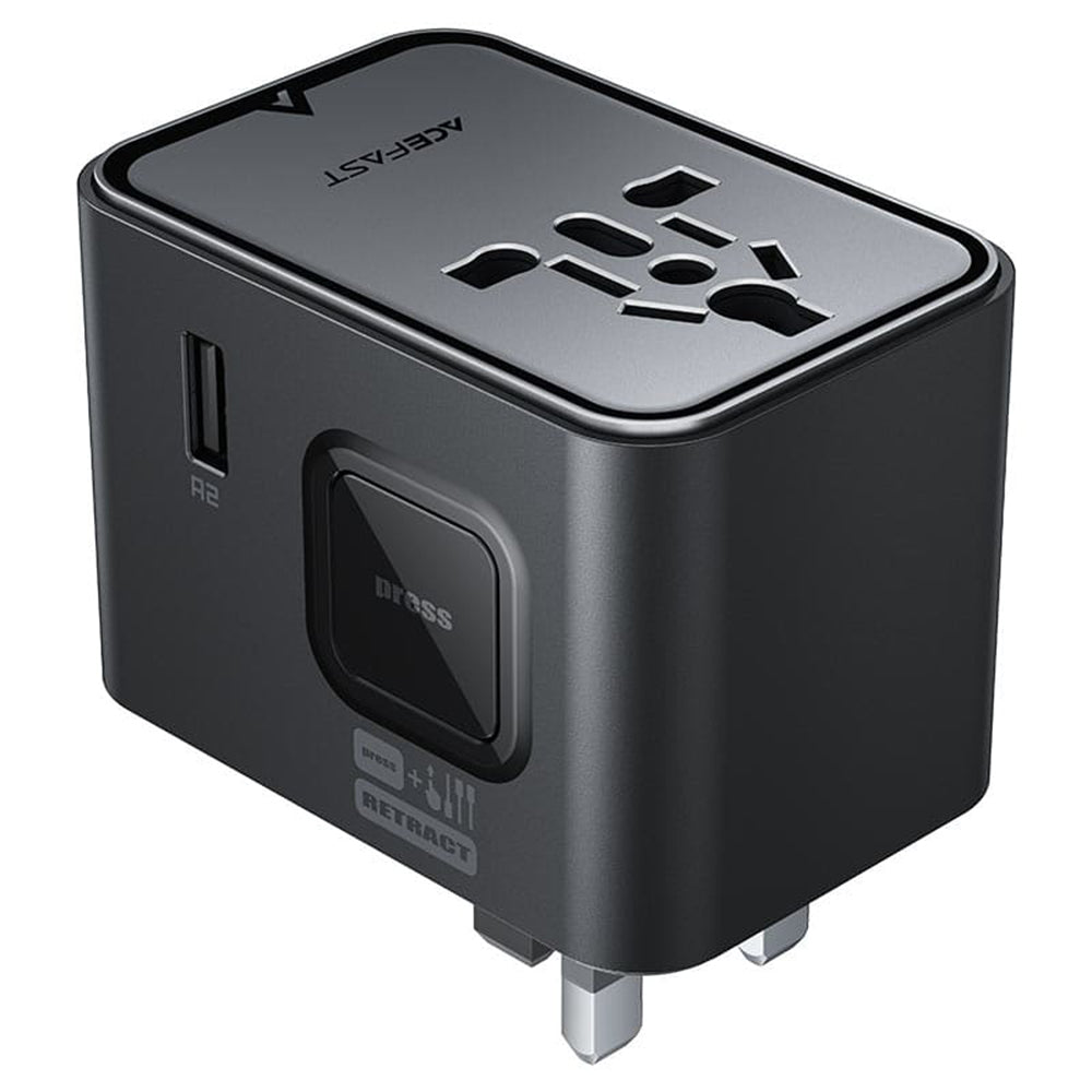 Caricabatterie da rete Acefast Z8 Travel, 45W, 3A, 2 x USB-A - 3 x USB-C, Nero