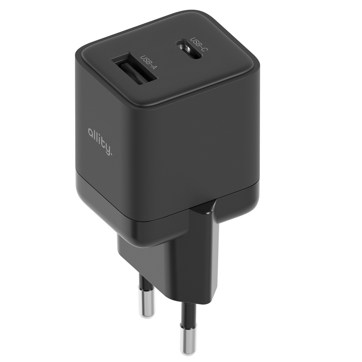 Allity Network Charger. ATC-01-30WAC Mini, 30W, 3A, 1 x USB-A - 1 x USB-C, Black