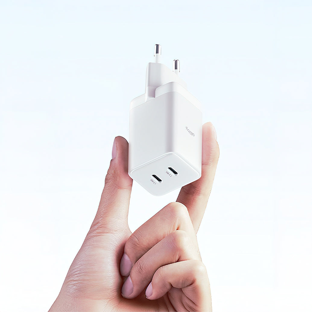 Caricabatterie Rete Allity. ATC-01-45WCC Fast, 45W, 3A, 2 x USB-C, Bianco