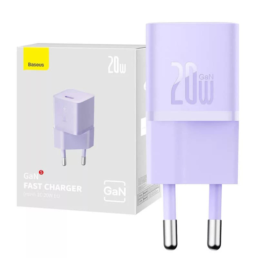 Caricabatterie Rete Baseus, 20W, 3A, 1 x USB-C, Viola CCGN050105