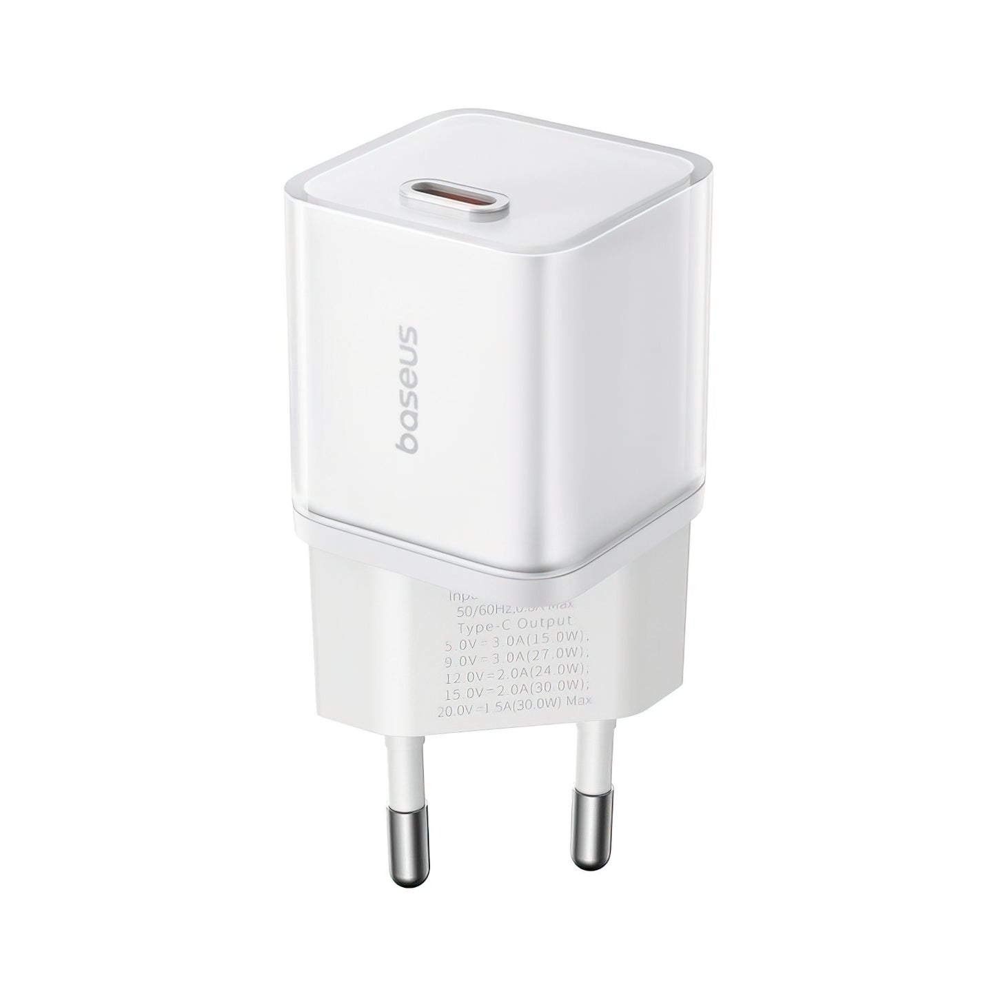 Caricabatterie Rete Baseus GaN5S, 30W, 3A, 1 x USB-C, Bianco P10162504213-00