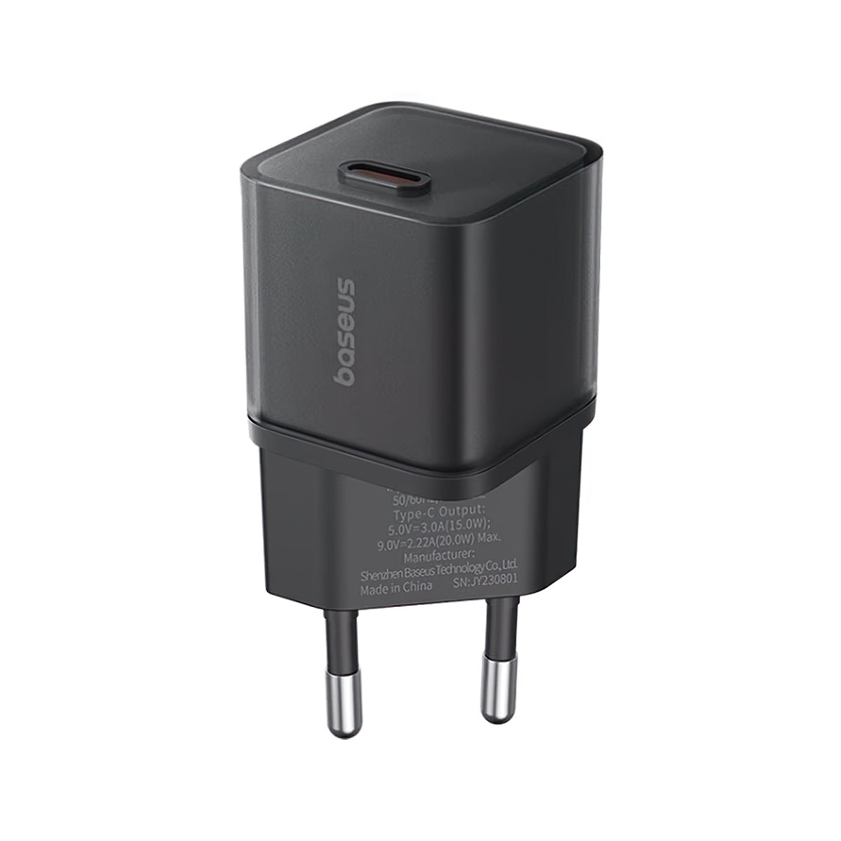 Network Charger Baseus GaN5S, 20W, 3A, 1 x USB-C, Black P10162503113113-00