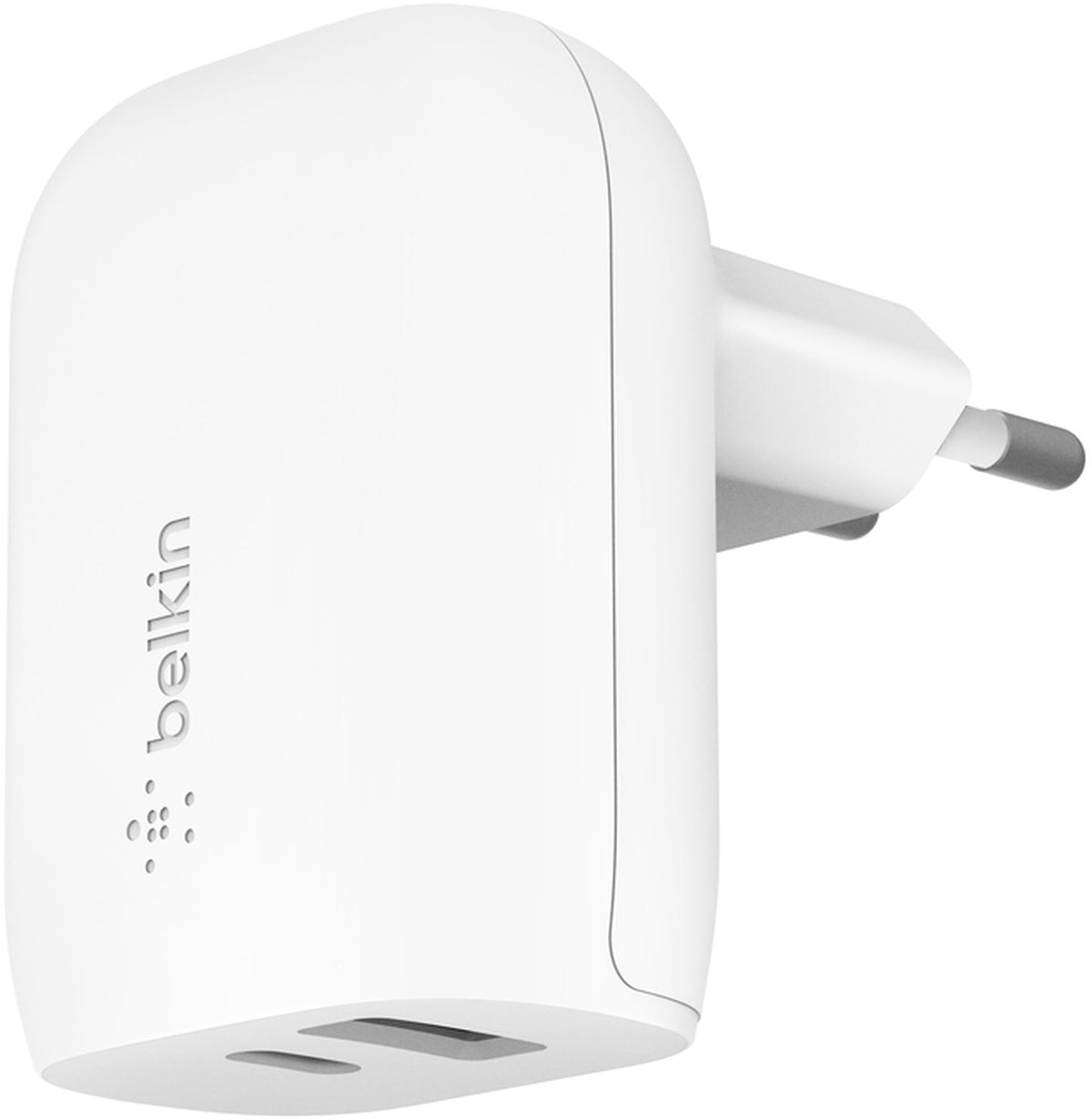 Belkin BoostCharge Dual Wall Charger, 37W, 3A, 1 x USB-A - x USB-C, White WCB007vfWH
