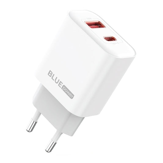 Caricabatterie di rete Blue Power BPCE12, 20W, 3A, 1 x USB-A - 1 x USB-C, bianco