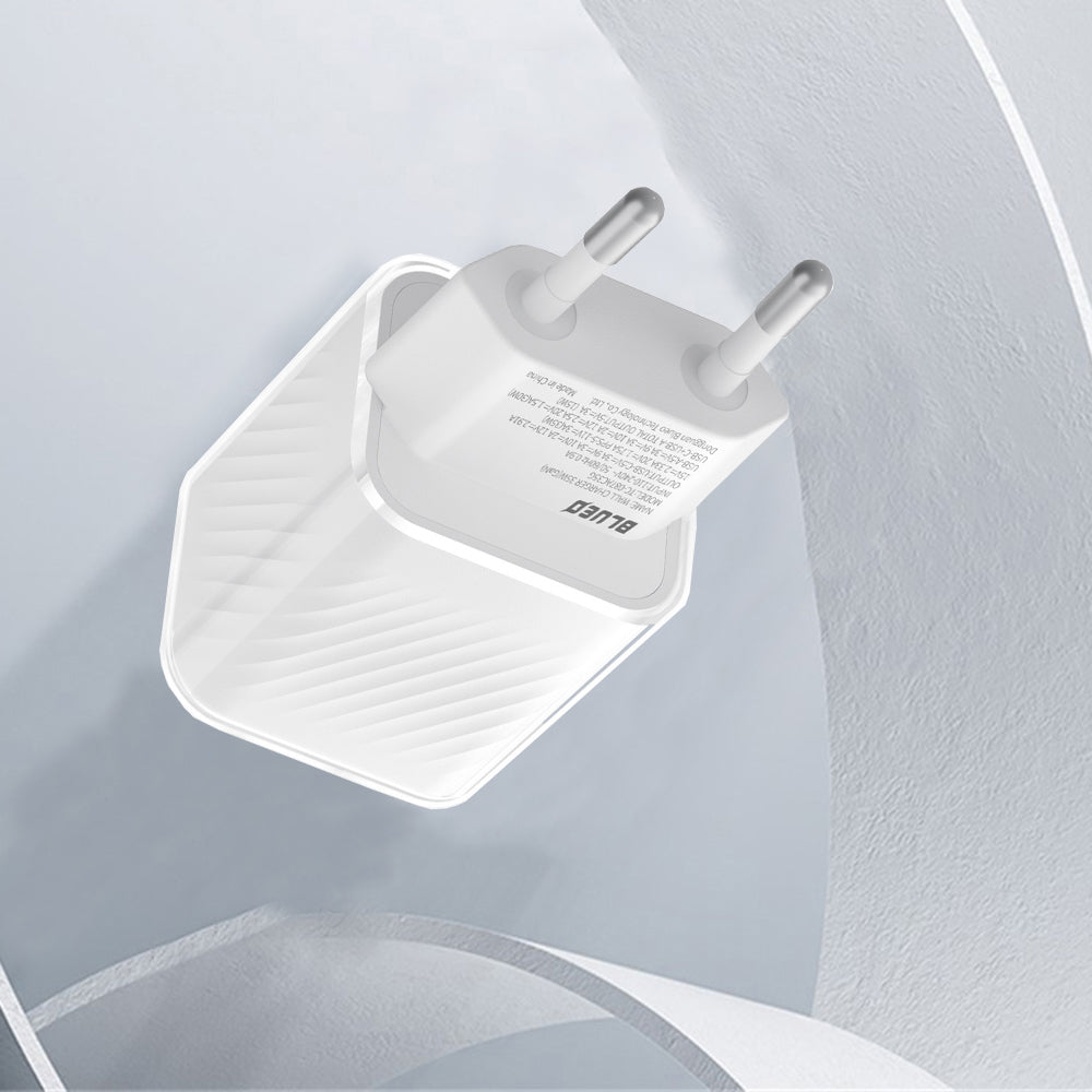 Caricabatterie Retea Blueo, 35W, 3A, 1 x USB-A - 1 x USB-C, Bianco