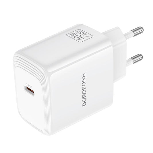 Caricatore da rete Borofone BN33 Fuente, 40W, 1 x USB-C, Bianco