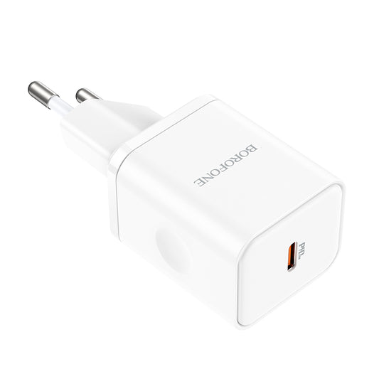 Caricabatterie Retea Borofone BN6 Field, 20W, 3A, 1 x USB-C, Bianco