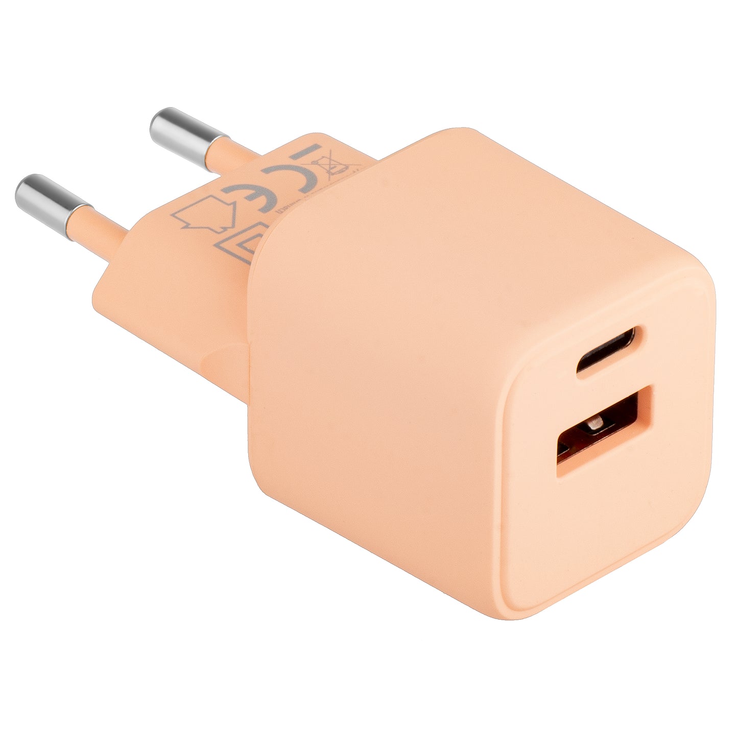 Caricabatterie di rete Colourum CLS30-AC-14, 30W, 3A, 1 x USB-A - 1 x USB-C, Arancione