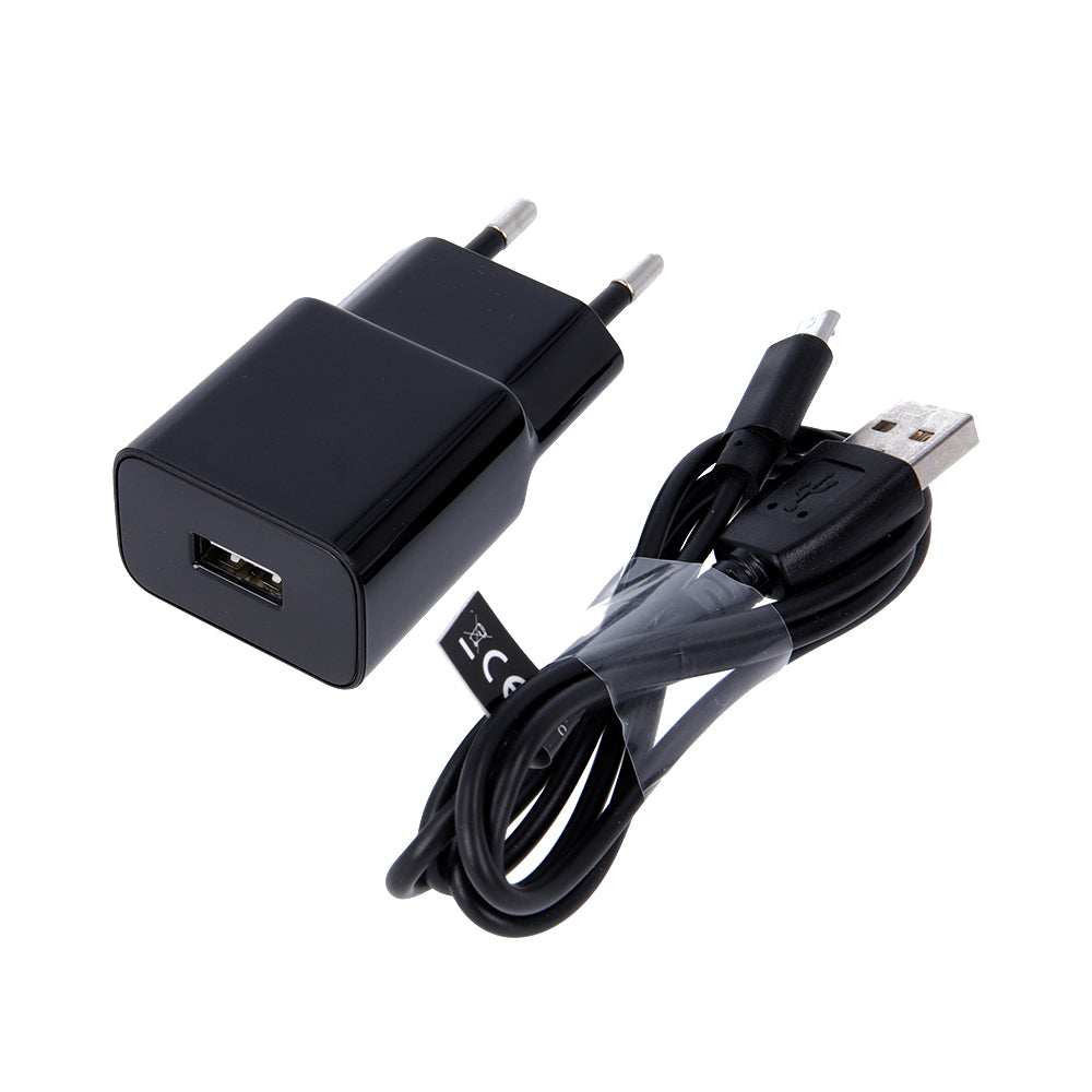 Caricabatterie da rete con cavo microUSB MaXlife MXTC-01, 10.5W, 2.1A, 1 x USB-A, Nero