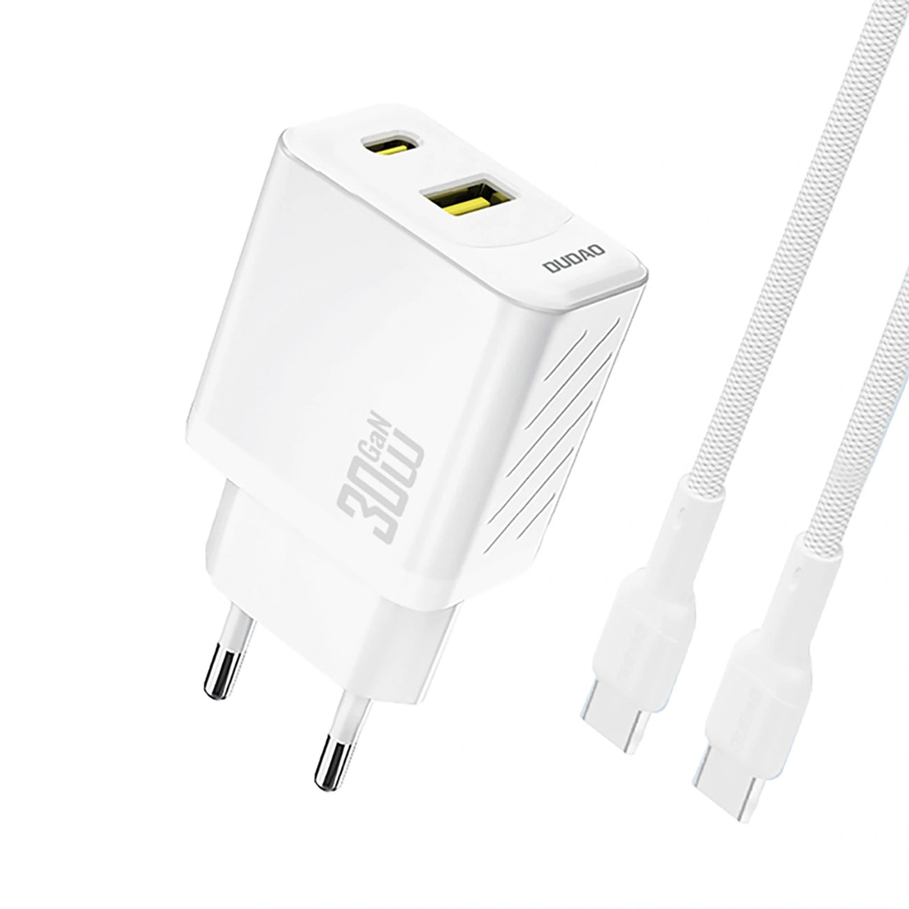 Network Charger with USB-C Cable Dudao A27TCEU, 30W, 1 x USB-A - 1 x USB-C, White