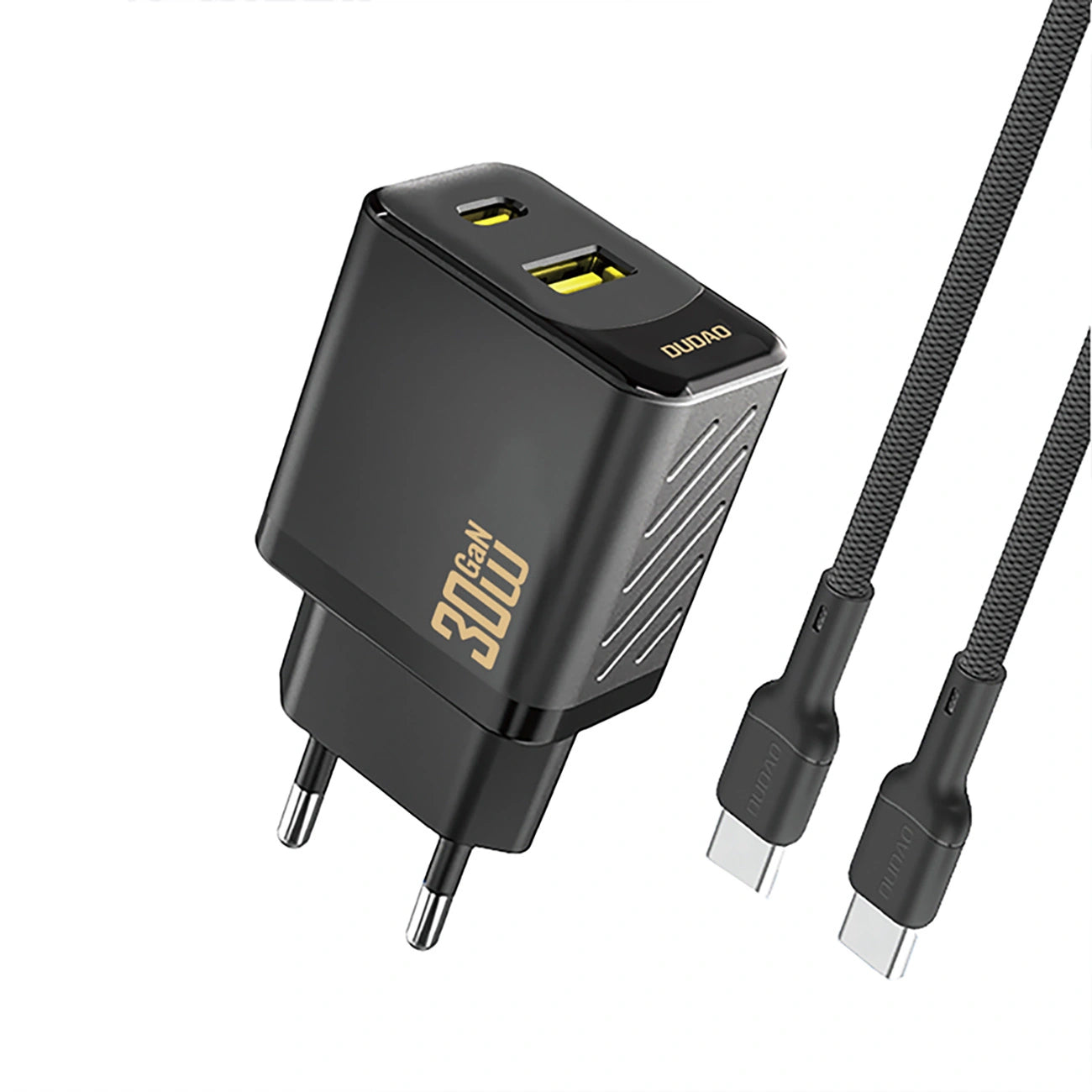 Caricabatterie da Rete con Cavo USB-C Dudao A27TCEU, 30W, 1 x USB-A - 1 x USB-C, Nero