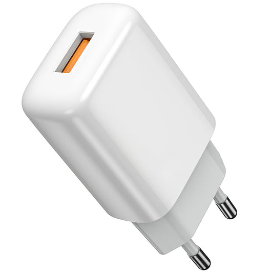 Caricabatterie di rete Prestico F7S con cavo microUSB, 12W, 2,4A, 1 x USB-A, bianco