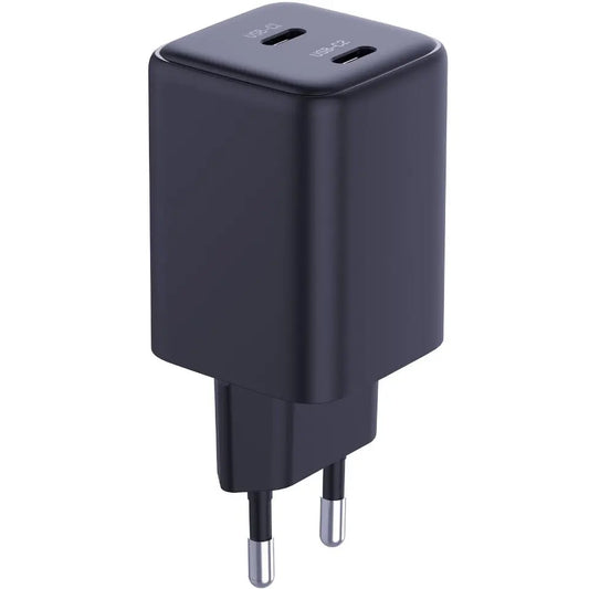 Caricabatterie di rete 3MK HyperCharger con cavo USB-C, 45W, 3A, 2 x USB-C, nero
