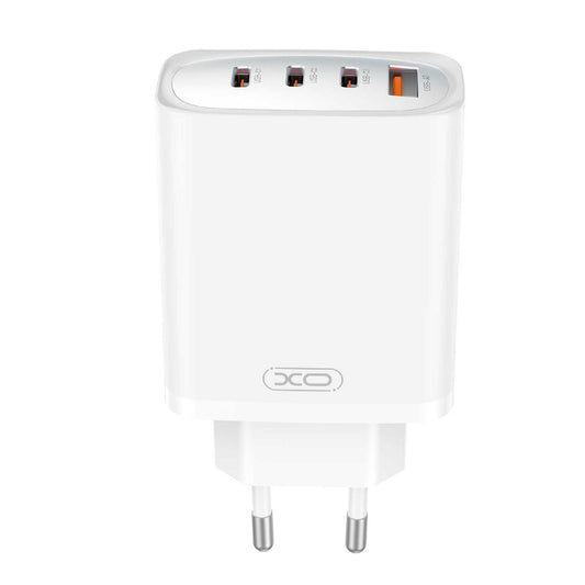 Network Charger with USB-C Cable XO Design CE23, 65W, 3.25A, 1 x USB-A - 3 x USB-C, White