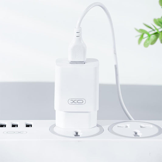 Caricabatterie da Rete con Cavo microUSB XO Design L99, 12W, 2.4A, 1 x USB-A, Bianco