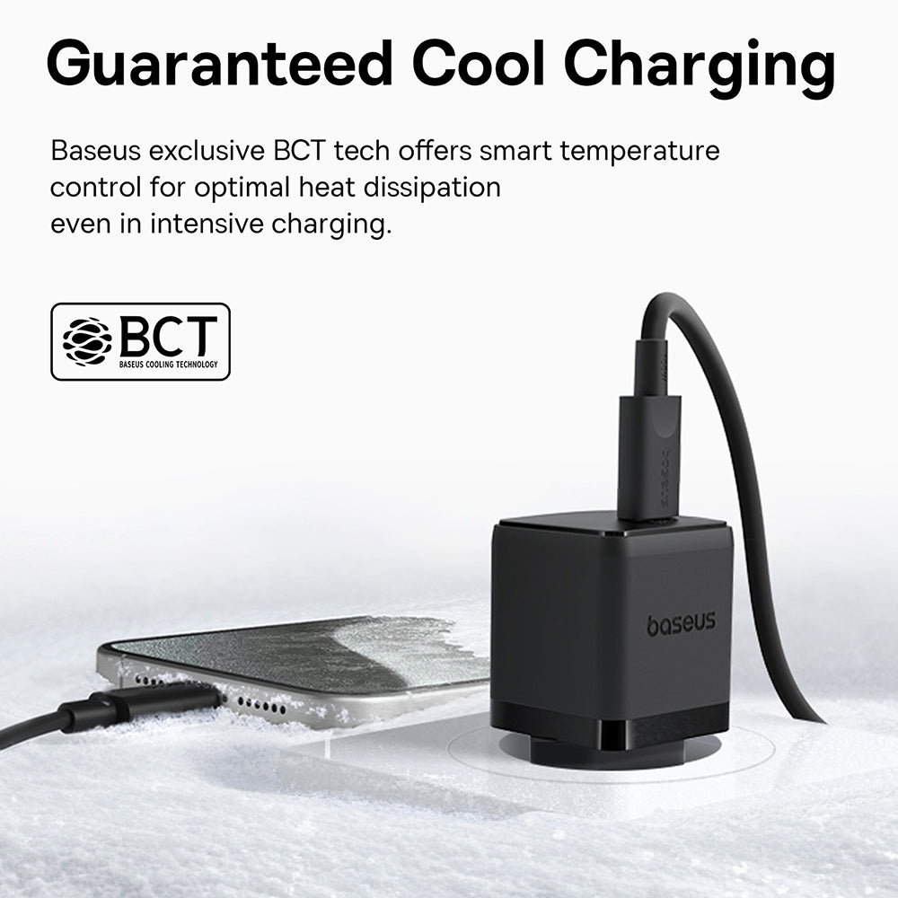 Caricabatterie da rete con cavo USB-C Baseus Palm, 30W, 3A, 1 x USB-C, Nero P10111605113-01