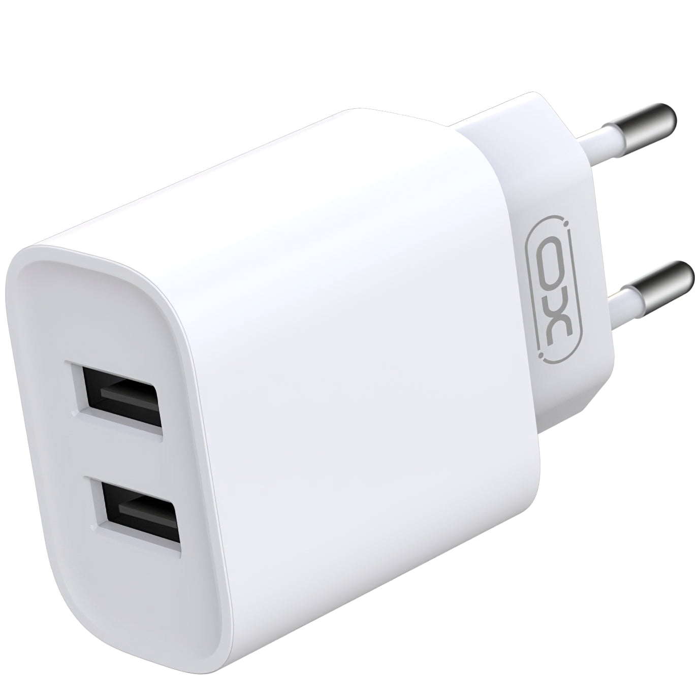 Caricatore di rete con cavo Lightning XO Design CE02C, 10,5 W, 2,1 A, 2 x USB-A, bianco