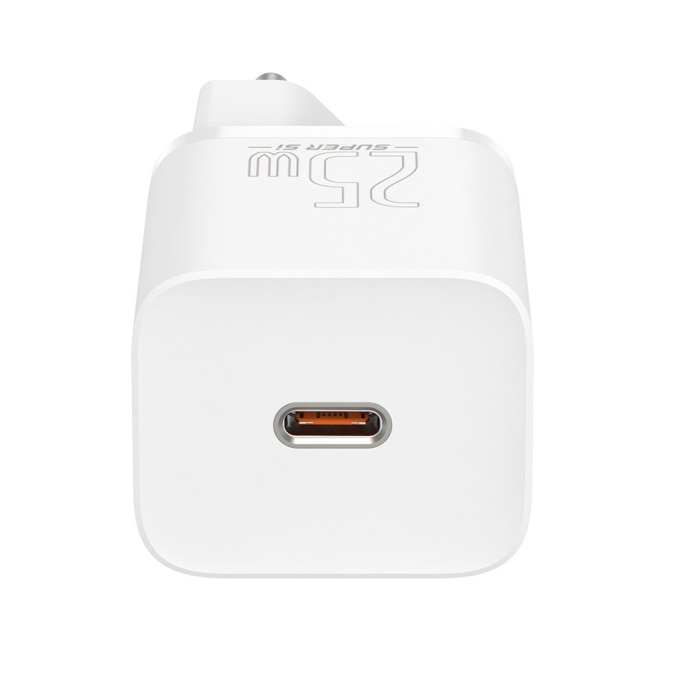 Caricatore di rete con cavo USB-C Baseus Super Si, 25W, 3A, 1 x USB-C, Bianco TZCCSUP-L02