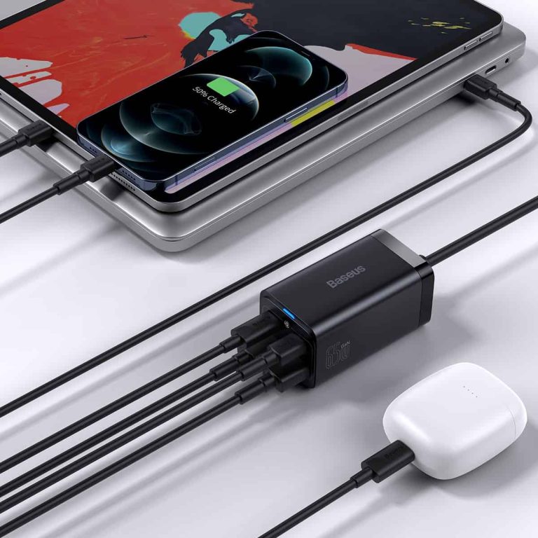 Caricabatterie Stazione Baseus GaN3 Pro, 65W, 3A, 2 x USB-A - 2 x USB-C, Nero CCGP040101