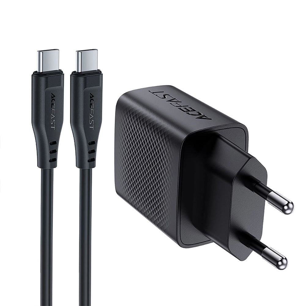 Caricabatterie da rete con cavo USB-C Acefast A82, 20W, 3A, 1 x USB-C, Nero