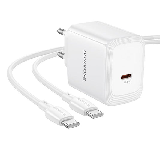 Caricatore da rete con cavo USB-C Borofone BN33 Fuente, 40W, 1 x USB-C, Bianco