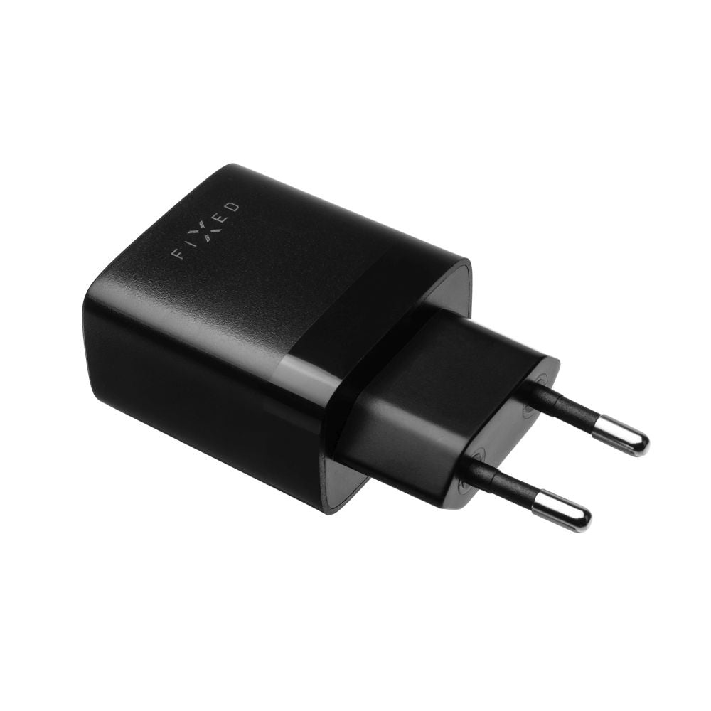 Caricabatterie da rete con cavo USB-C Fixed, 17W, 3A, 2 x USB-A, Nero