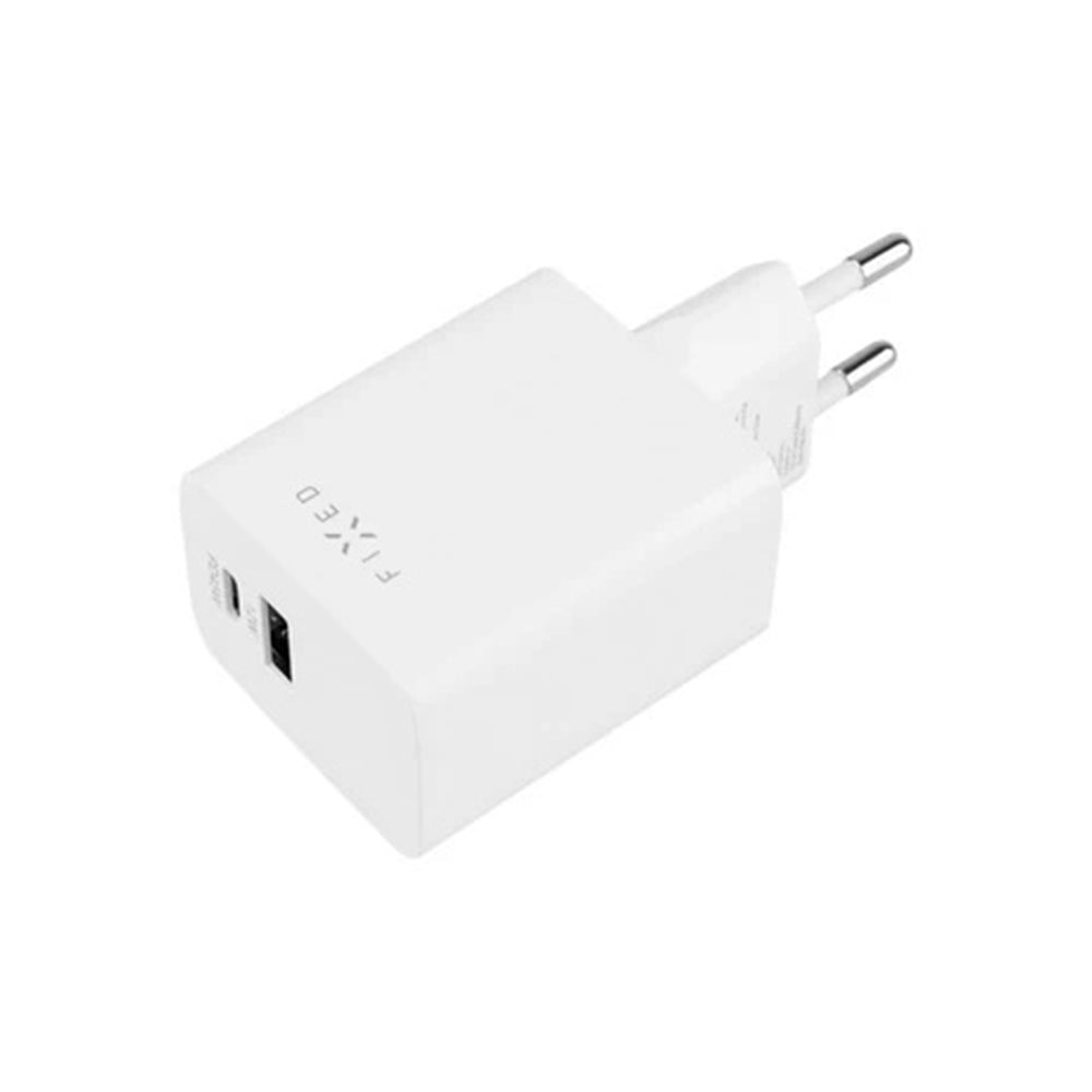 Caricabatterie Retea Fixed Mini, 45W, 3A, 1 x USB-A - 1 x USB-C, Bianco