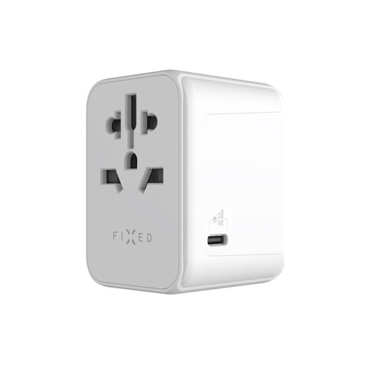 Caricabatterie Retea Fixed Travel, 30W, 3A, 2 x USB-A - 1 x USB-C, Bianco