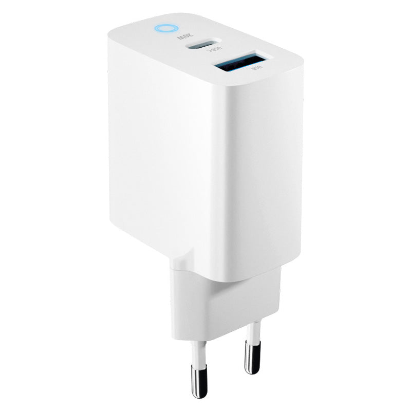 Caricatore di rete Forever TC-06-20AC, 20W, 3A, 1 x USB-A - 1 x USB-C, bianco