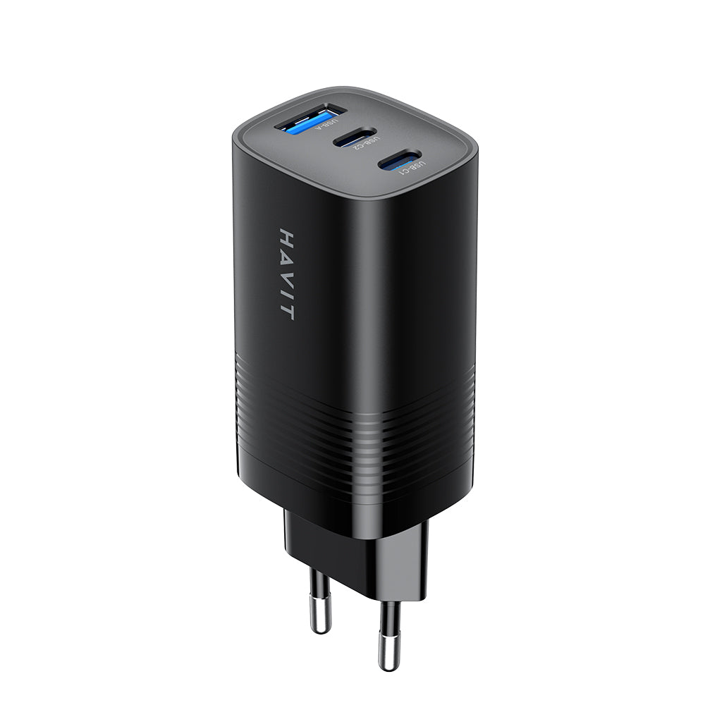Caricabatterie Rete HAVIT UC20, 65W, 3A, 1 x USB-A - 2 x USB-C, Nero