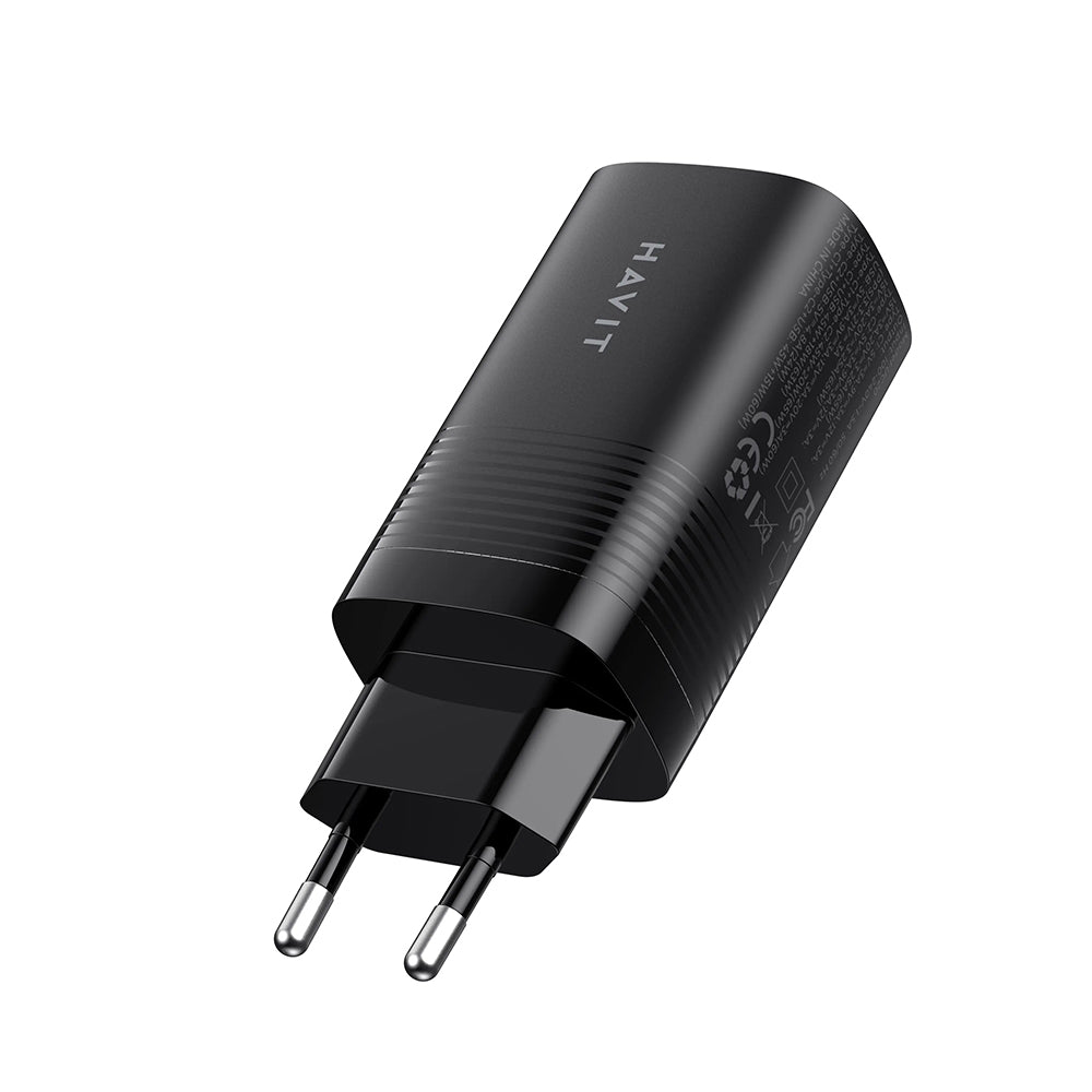Caricabatterie Rete HAVIT UC20, 65W, 3A, 1 x USB-A - 2 x USB-C, Nero