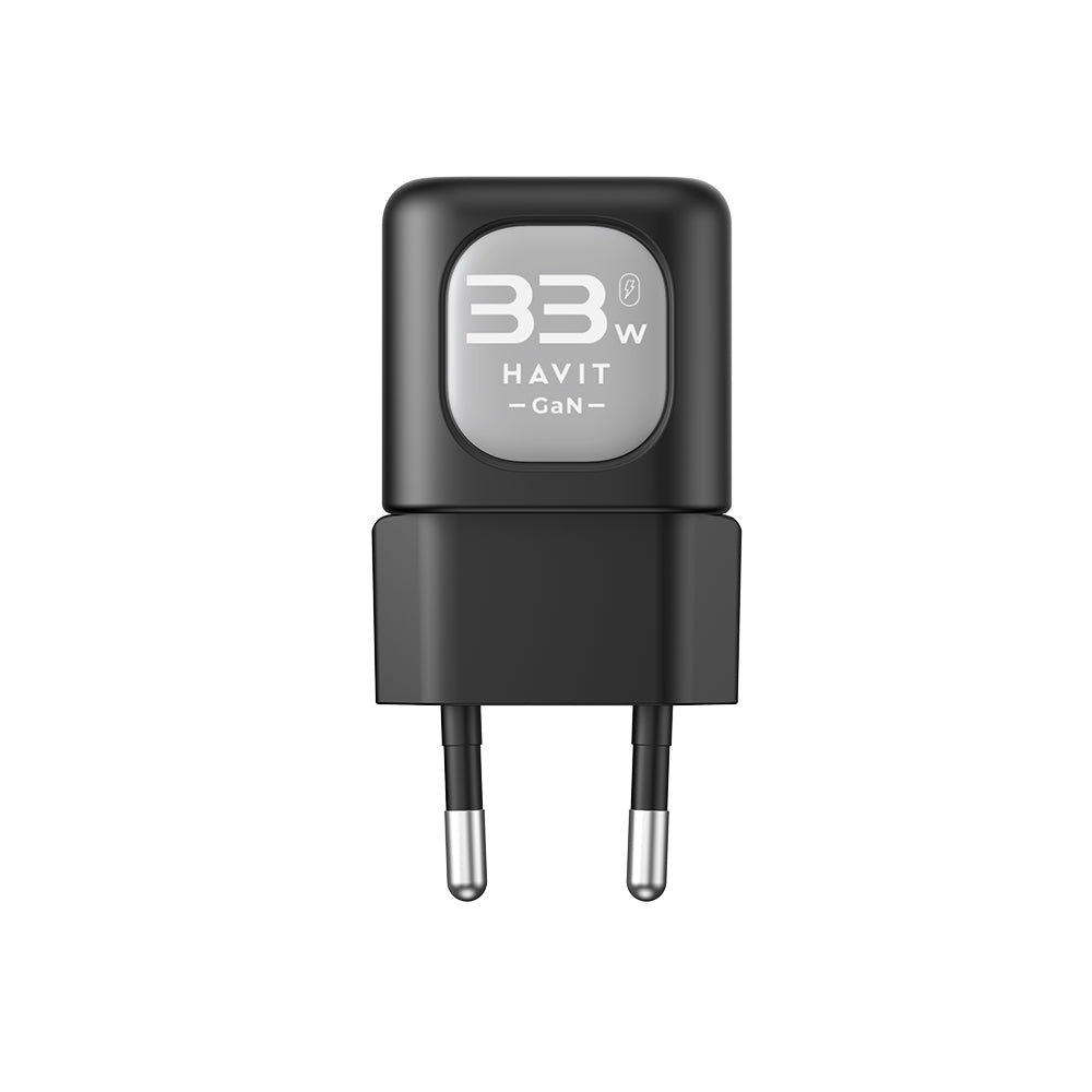 Caricabatterie Rete HAVIT UC230, 33W, 3A, 1 x USB-A - 1 x USB-C, Nero Grigio