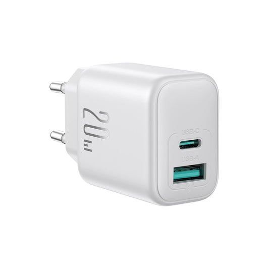 Caricabatterie Rete Joyroom JR-TCF21, 20W, 3A, 1 x USB-A - 1 x USB-C, Bianco