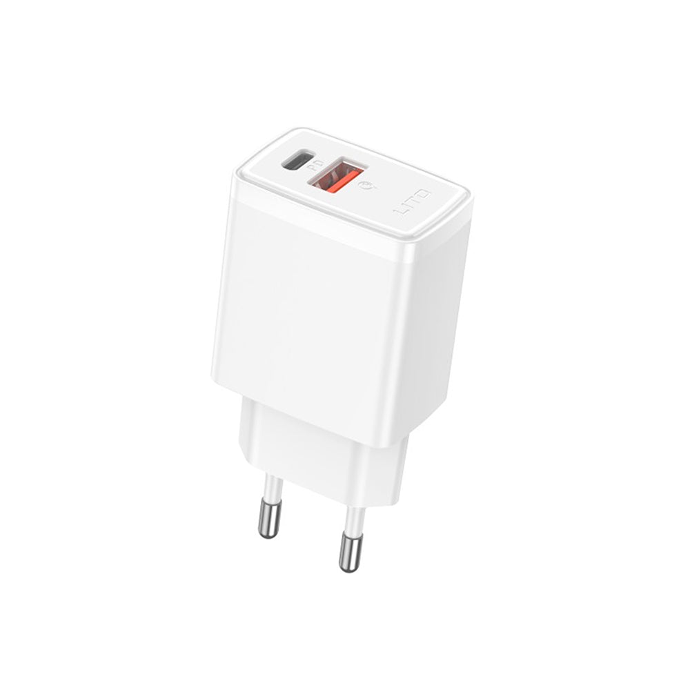 Caricabatterie Retea Lito LC09, 20W, 3A, 1 x USB-A - 1 x USB-C, Bianco