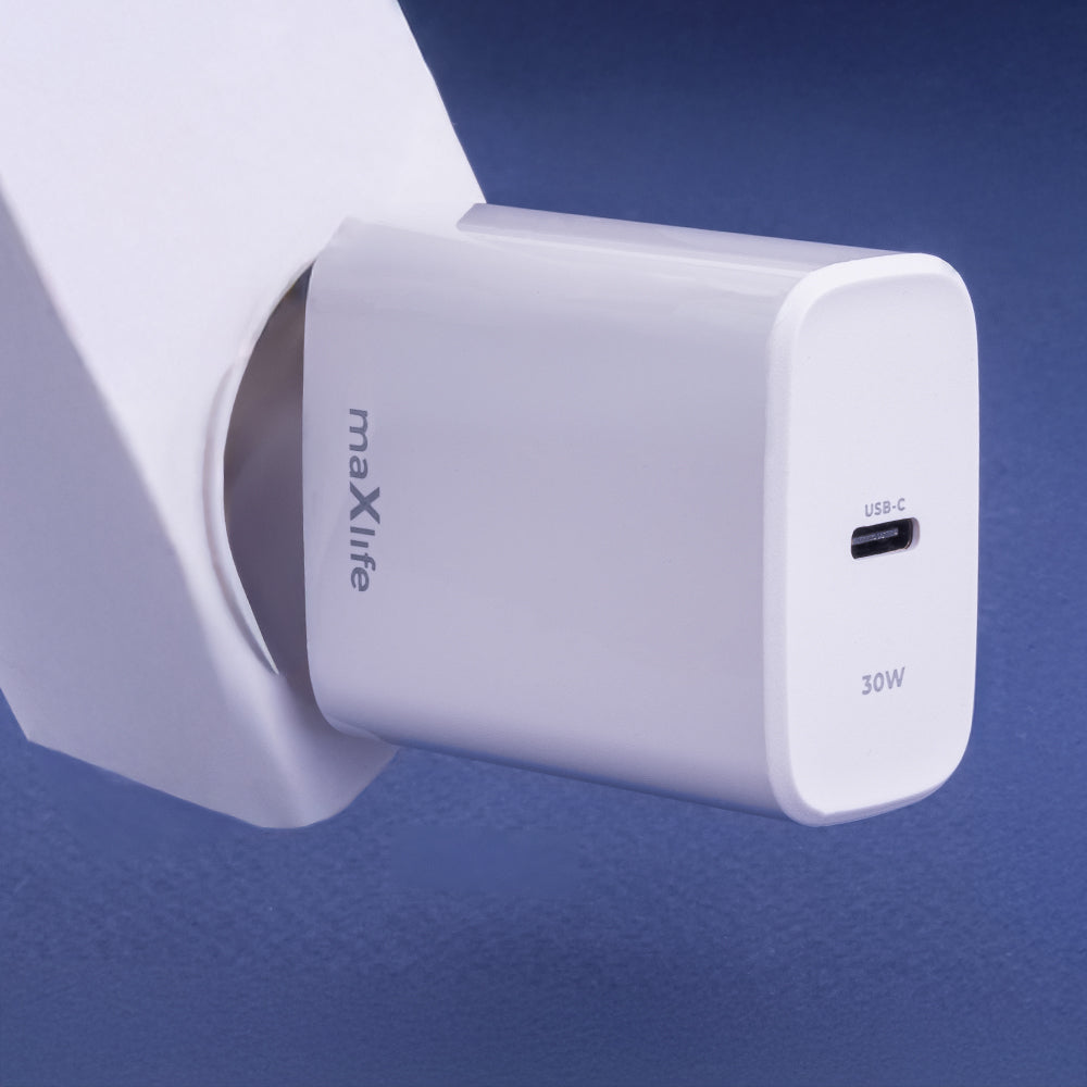 Caricabatterie di rete MaXlife MXTC-10-30C, 30W, 3A, 1 x USB-C, bianco